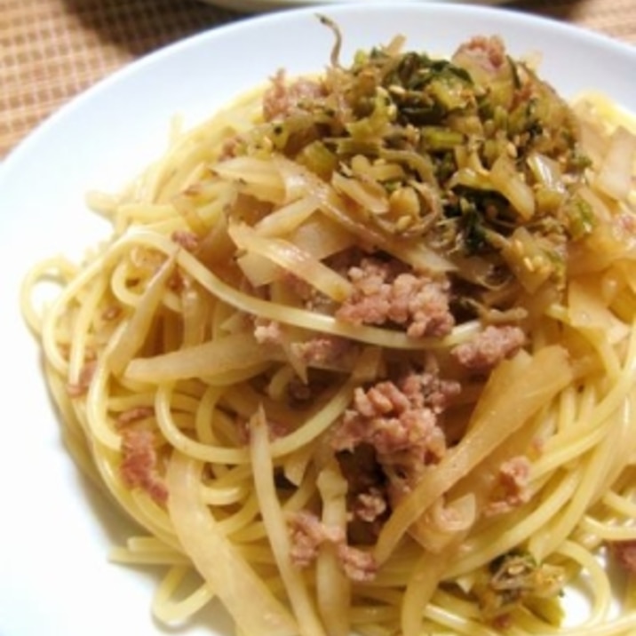 大根とひき肉の和風パスタ レシピ 作り方 By yamat 楽天レシピ
